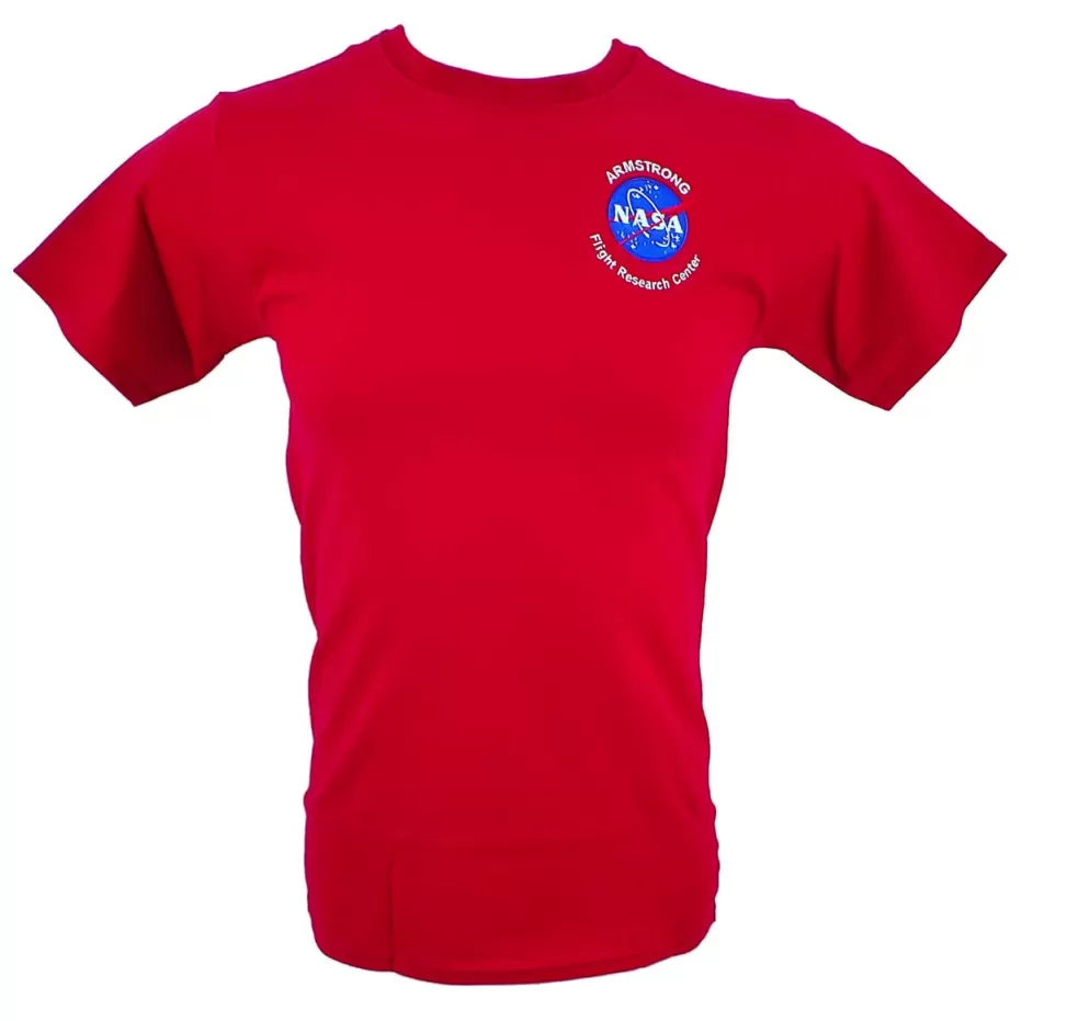 Cheap NASA Gear NASA Meatball Logo - Armstrong Embroidered Adult T-Shirt