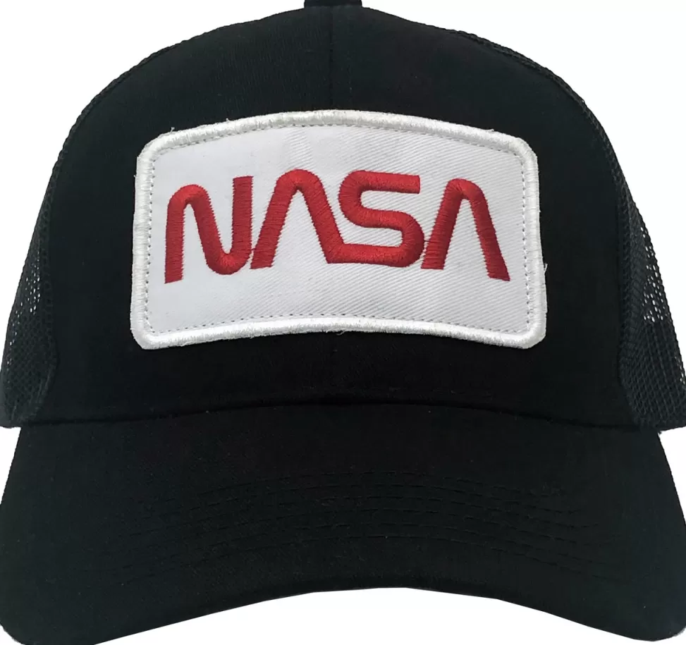 Sale NASA Gear NASA Worm Logo - Red on White Patched Trucker Hat