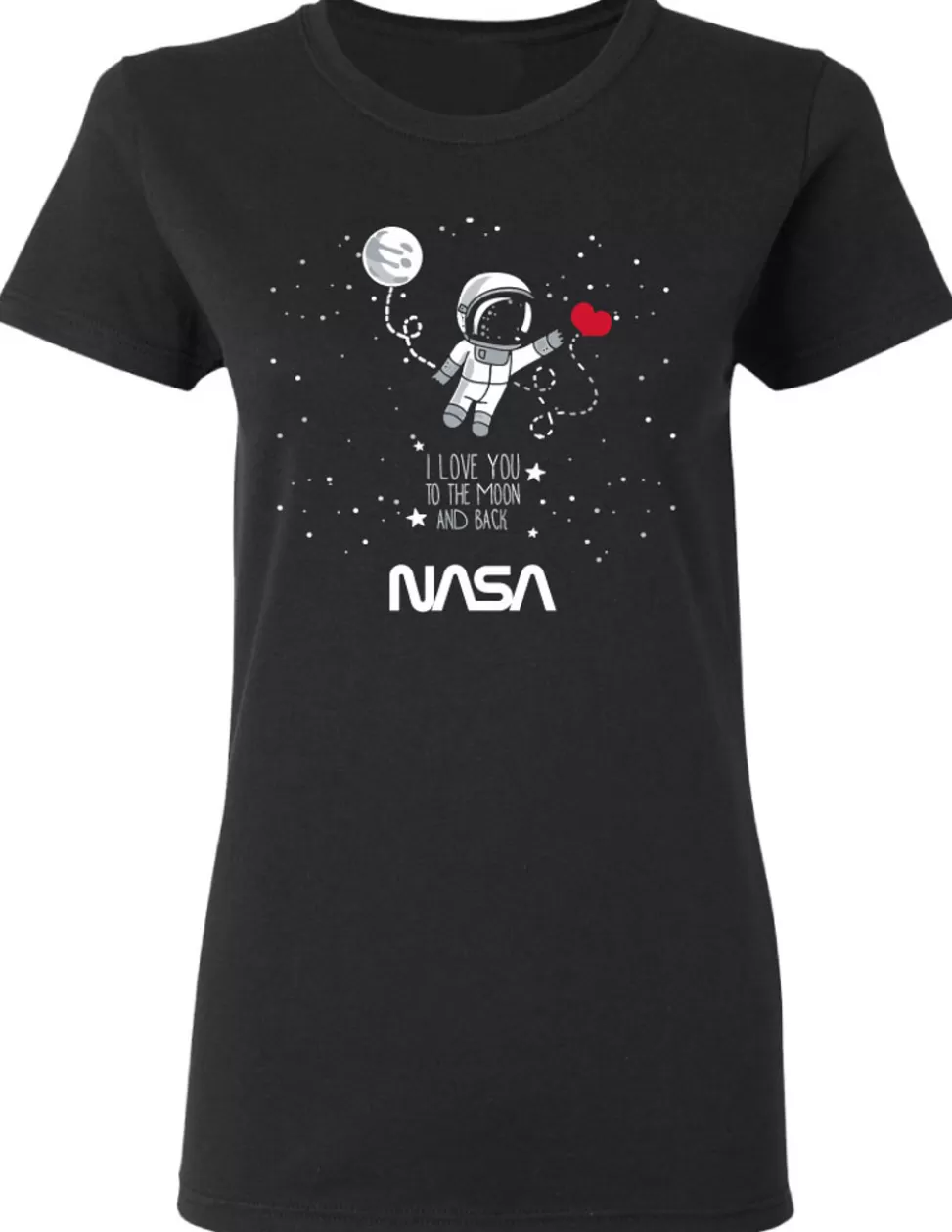 Flash Sale NASA Gear NASA Worm Logo - To The Moon and Back Ladies T-Shirt
