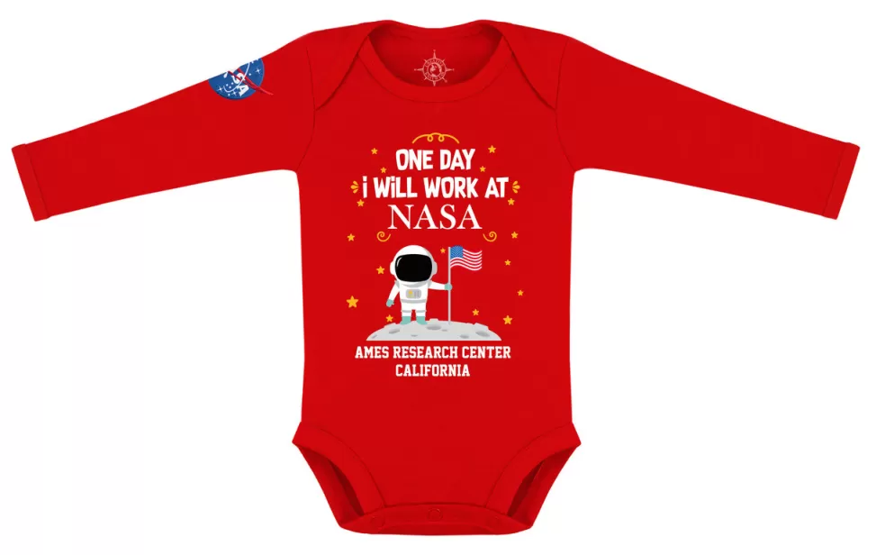 Hot NASA Gear One Day I will Work At NASA Ames - Baby Bodysuit Long Sleeve