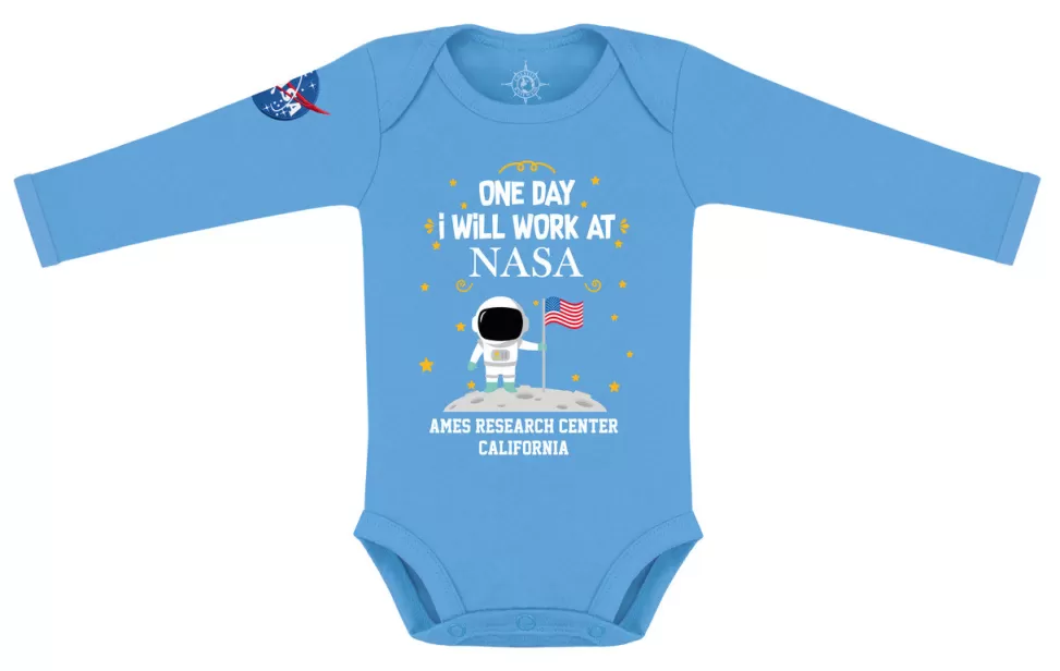 Hot NASA Gear One Day I will Work At NASA Ames - Baby Bodysuit Long Sleeve