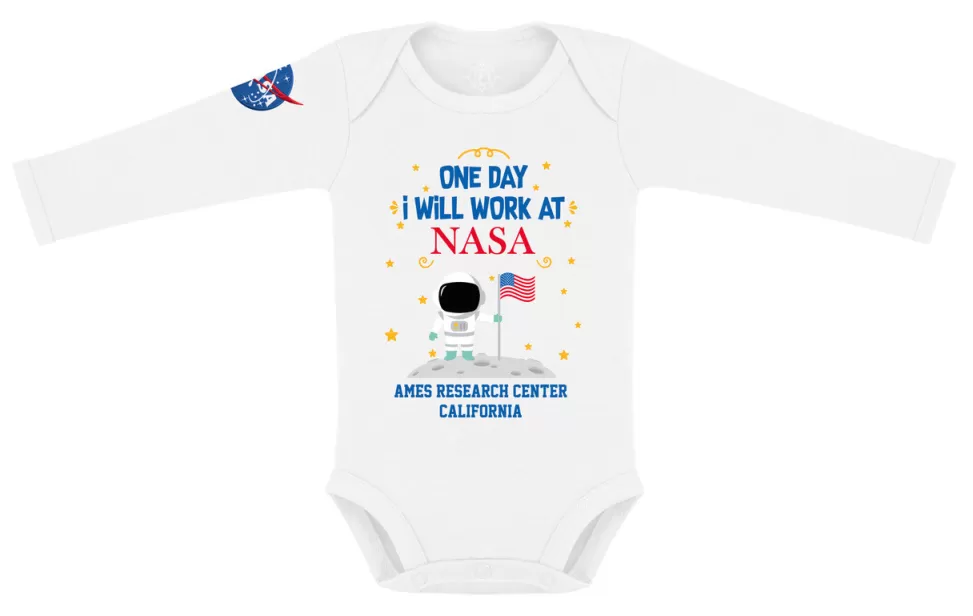 Hot NASA Gear One Day I will Work At NASA Ames - Baby Bodysuit Long Sleeve