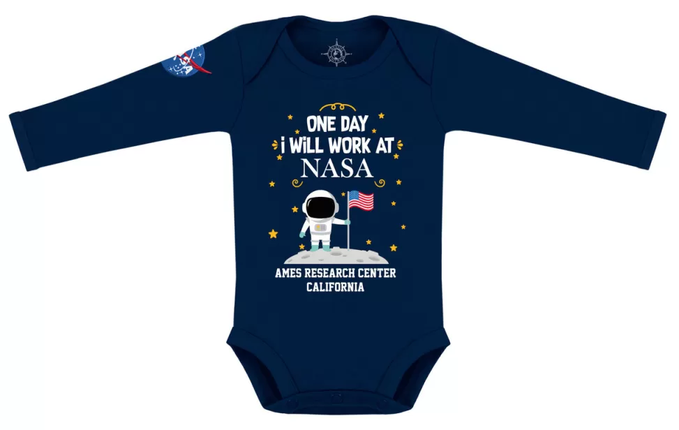 Hot NASA Gear One Day I will Work At NASA Ames - Baby Bodysuit Long Sleeve
