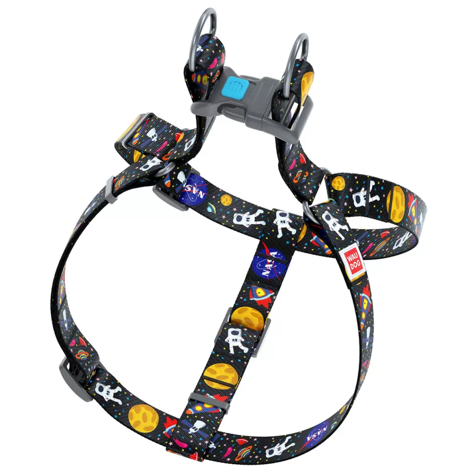 Cheap NASA Gear WAUDOG Nylon Pet Harness w/NASA Design and a Plastic Fastex Locking Buckle
